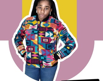 colourful bomber jacket
