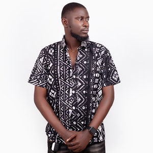 Herrenhemden, afrikanische Stoffhemden, afrikanische Hemden für Männer, afrikanische Wachsherrenhemden, Ankara-Herrenhemden, Ankara-Kurzarmhemd