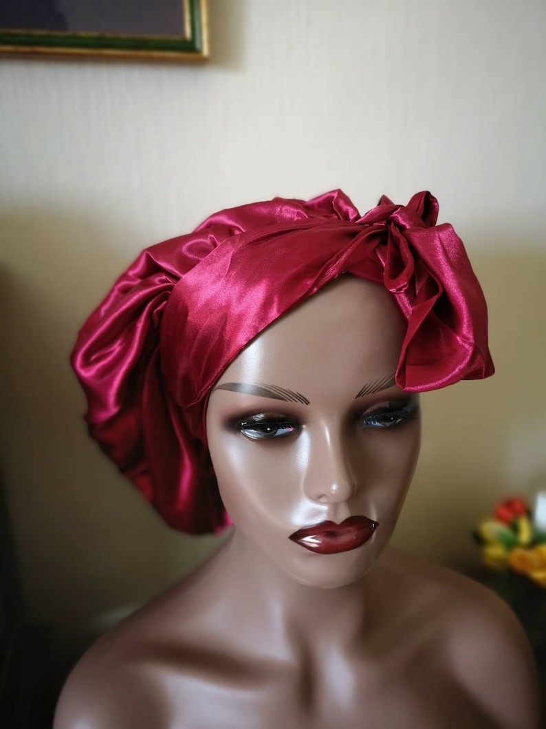 Mothers day gift, Bonnet cap, bonnet cap with strings, bonnet caps with rope, plan fabric bonnet cap, bonnet cap on sales, pink bonnet zdjęcie 7