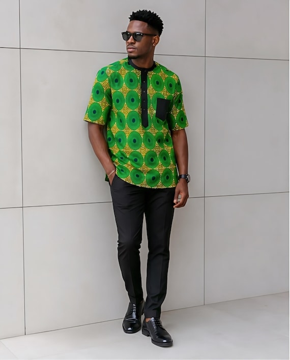 mens green print dress shirt Men's Green Paisley Shirt