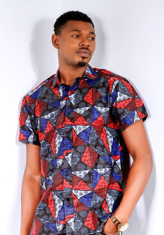 Chemise homme chemise en tissu africain chemise africaine pour homme chemise homme wax africain chemise homme Ankara chemise Ankara chemise chemise a manches courtes Etsy Canada