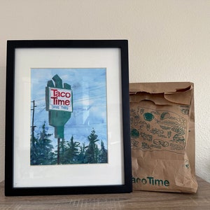 Taco Time NW: art print of acrylic painting 8x10 inches