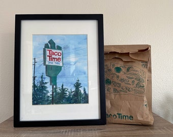 Taco Time NW: art print of acrylic painting