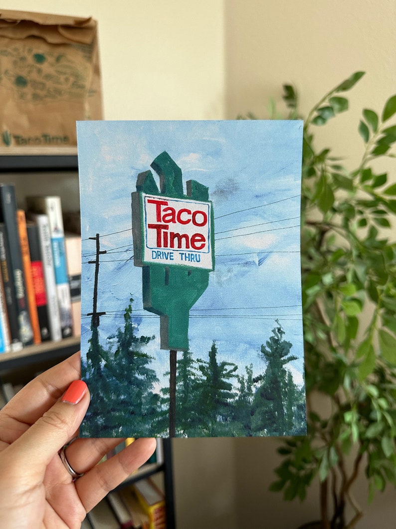 Taco Time NW: art print of acrylic painting 5x7 inches