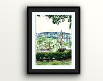 Northeastern University: Boston Watercolor Print