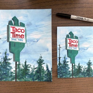 Taco Time NW: art print of acrylic painting image 2