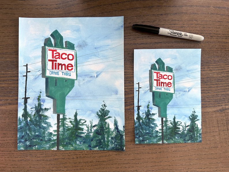 Taco Time NW: art print of acrylic painting image 2