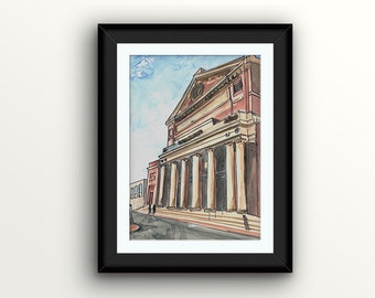 Symphony Hall: Boston Watercolor Print