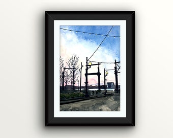 Assembly: Boston (Somerville) Watercolor Print