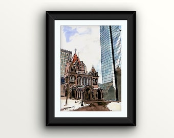 Copley: Boston Watercolor Print