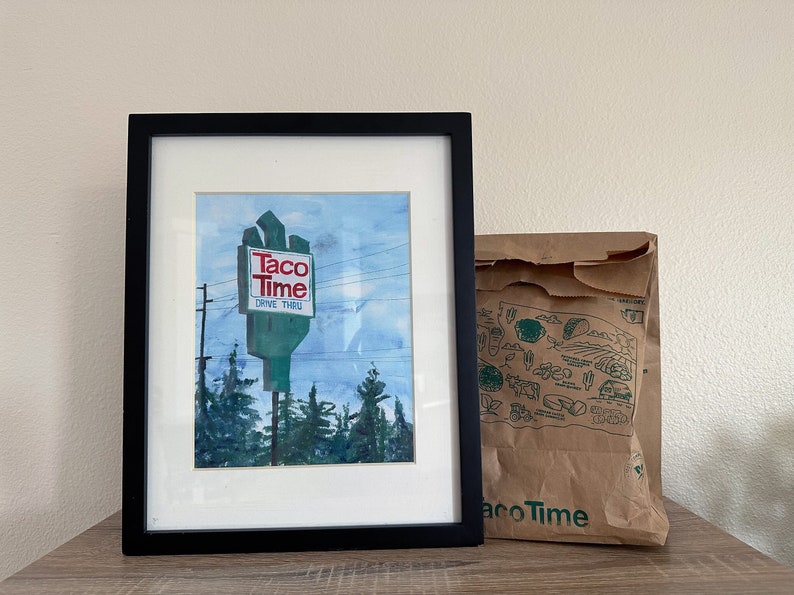 Taco Time NW: art print of acrylic painting 8x10 inches