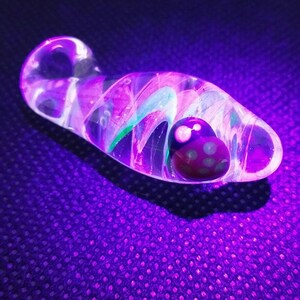 Latticino Glass Pendant with Illuminati Color Ladybug