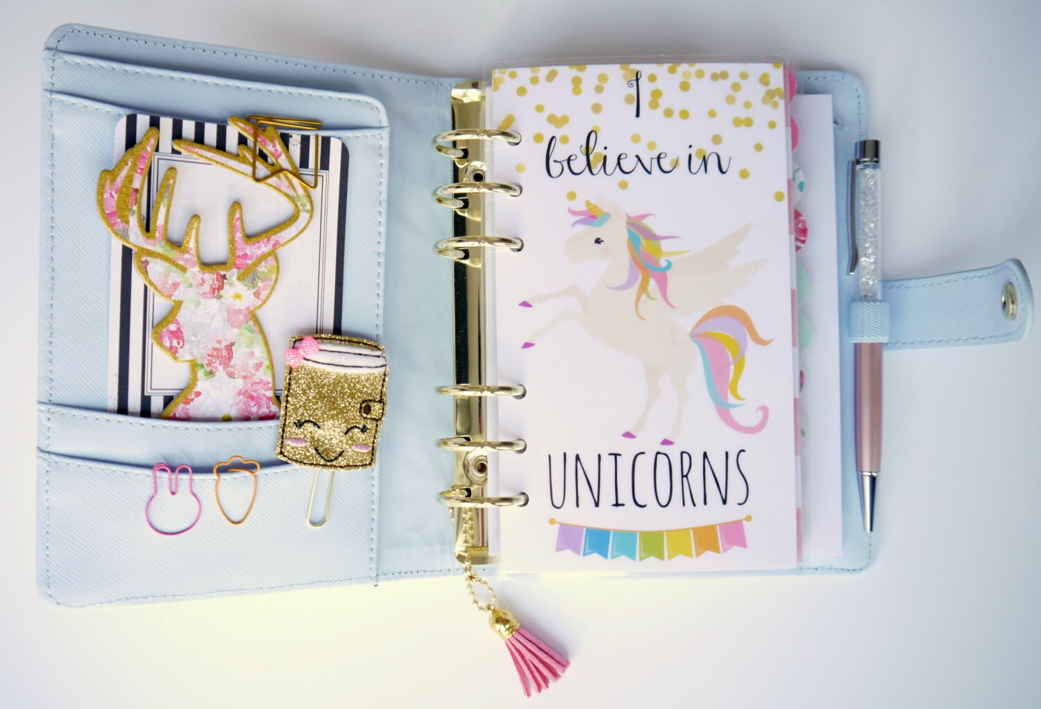I Believe In Unicorns Personal, A5, A6, B6 and Pocket Size Planner Da…