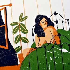 Cartel serigrafiado para decoración, MUJER DESPERTAR imagen 4