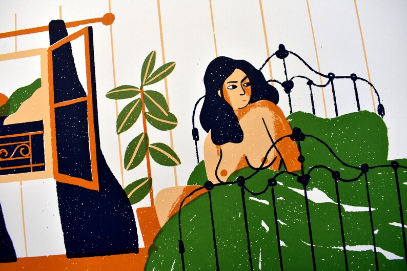 Cartel serigrafiado para decoración, MUJER DESPERTAR imagen 4