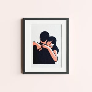 Poster Couple | Print / Art Print / Wall Art / Silkscreen Print / 18,4x21cm