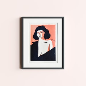 Poster Woman | Print / Art Print / Wall Art / Silkscreen Print / 18,4x21cm