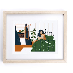 Cartel serigrafiado para decoración, MUJER DESPERTAR imagen 1