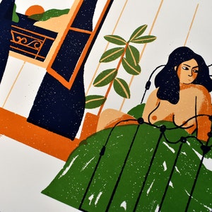 Cartel serigrafiado para decoración, MUJER DESPERTAR imagen 5