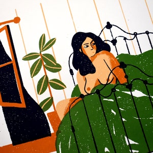 Cartel serigrafiado para decoración, MUJER DESPERTAR imagen 6