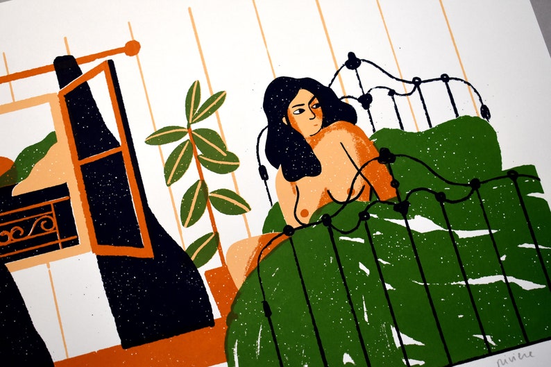 Cartel serigrafiado para decoración, MUJER DESPERTAR imagen 6