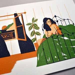 Cartel serigrafiado para decoración, MUJER DESPERTAR imagen 3