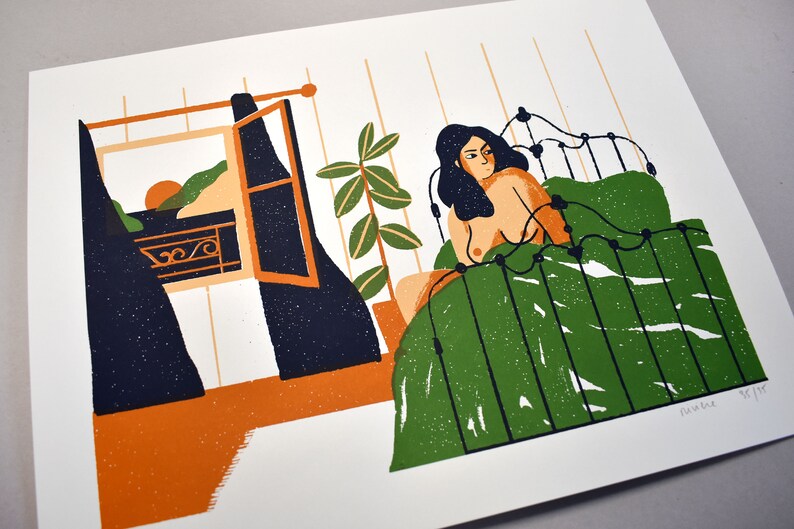 Cartel serigrafiado para decoración, MUJER DESPERTAR imagen 3