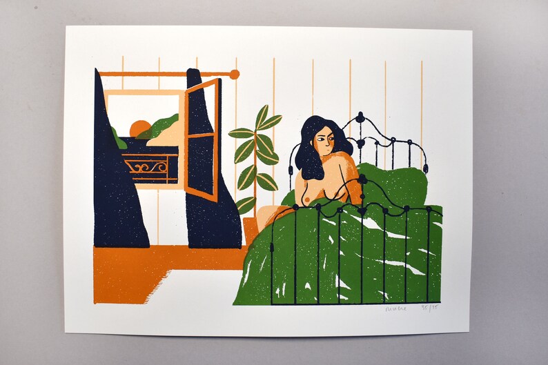 Cartel serigrafiado para decoración, MUJER DESPERTAR imagen 2