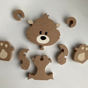 Children's Wilderness Baby Bear 8 pc. Chunky Animal Puzzle Kid's Free-standing puzzle Baby Woodland's Nursery Decor Made in the U.S.A image 6