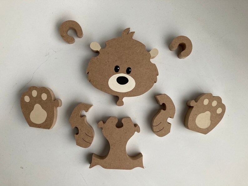 Children's Wilderness Baby Bear 8 pc. Chunky Animal Puzzle Kid's Free-standing puzzle Baby Woodland's Nursery Decor Made in the U.S.A image 6