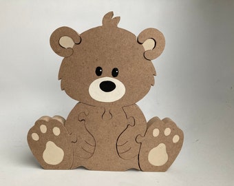 Children's Wilderness Baby Bear 8 pc. Chunky Animal Puzzle - Kid's Free-standing puzzle - Baby Woodland's Nursery Decor - Made in the U.S.A