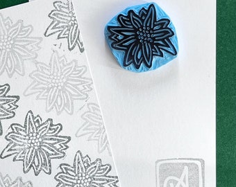 Edelweiss Stempel handgeschnitzt