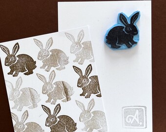 Rabbit stamp hand carved