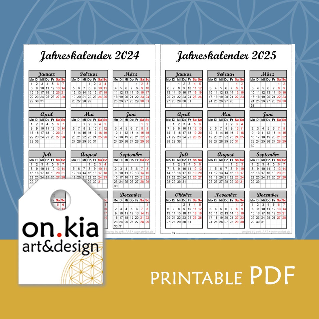Bullet Journal Annual Overview 20242025 / Bullet Journaling / Print