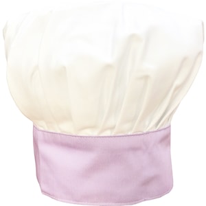 White and Lilac French Style Chef Hat.