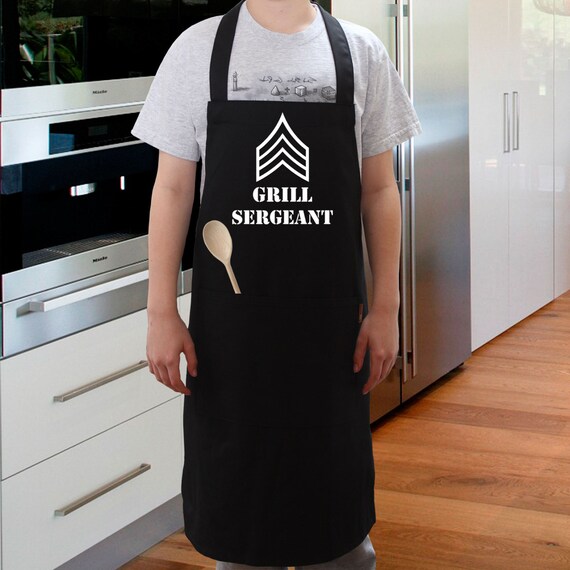 black cooking apron