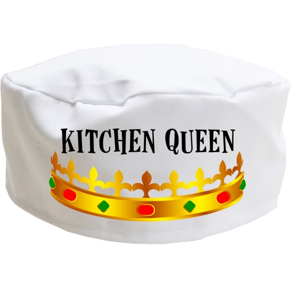 White Novelty Cooking Skull Cap Kitchen Queen Chef S Etsy