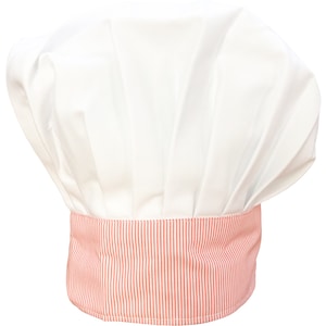 Tangerine Striped French Style Chef Hat.