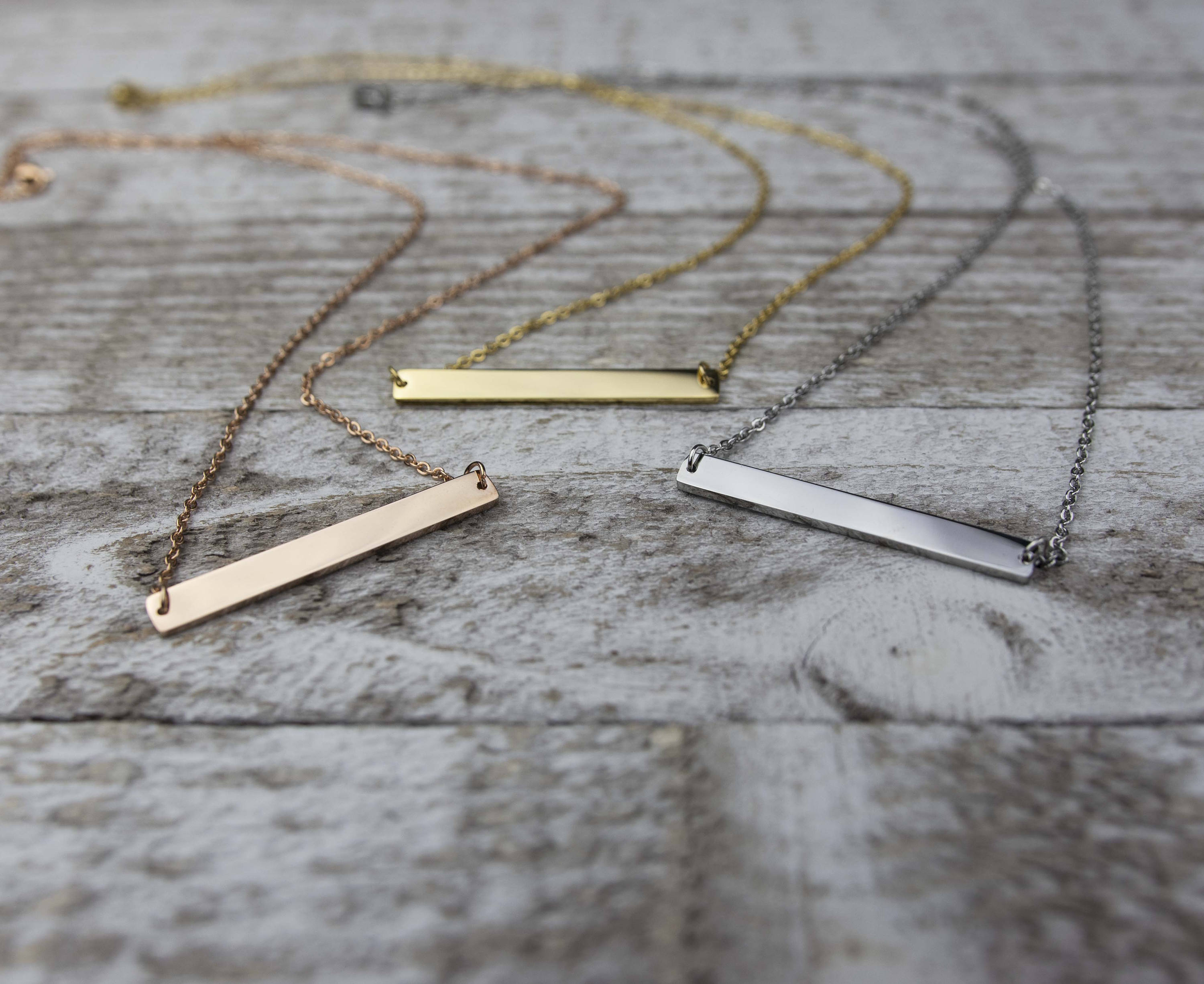 Stainless Steel Bar Necklace Bar Necklace Hypoallergenic Etsy