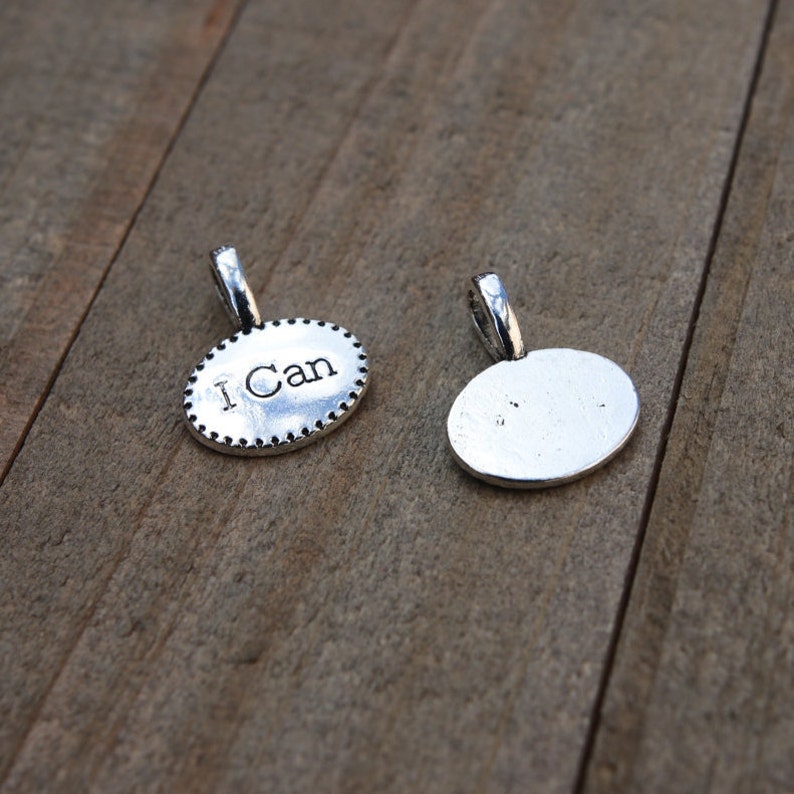 I can pendant motivation pendant motivation charm I Can carved oval pendant I can charm B42170 1 PIECE I Can Oval Pendant