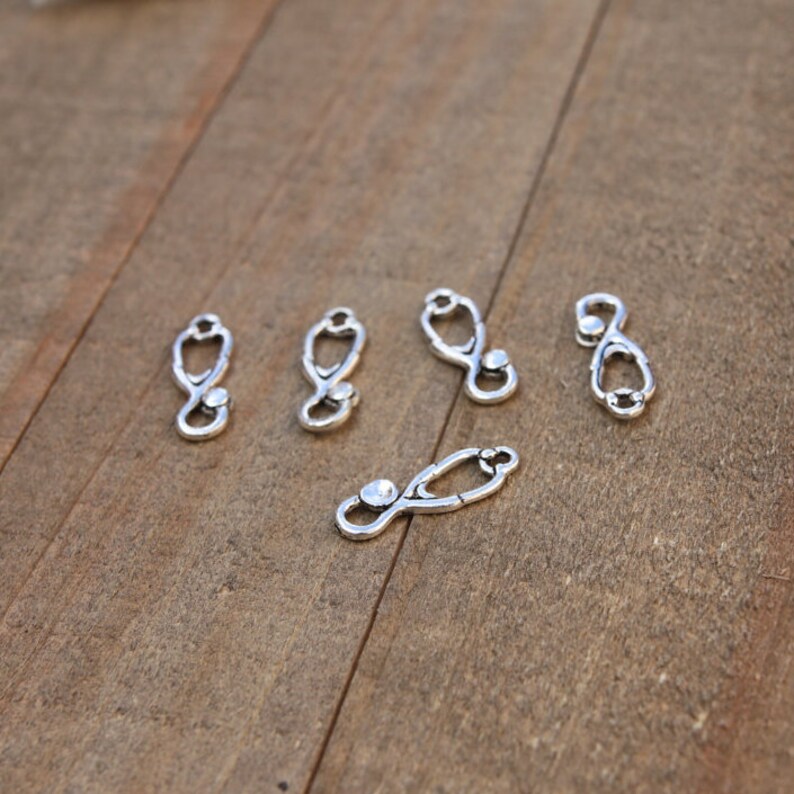 5 PIECES Stethoscope Antique Silver 23x8mm Stethoscope Charm Etsy
