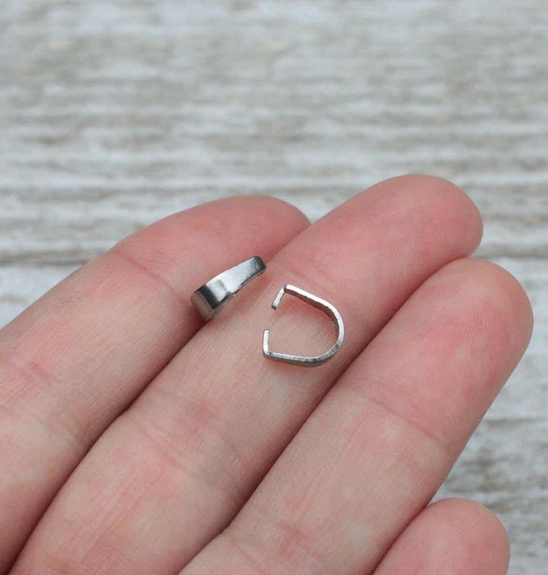 10 PIECES Stainless Steel Pinch Bail, 8 X 3 Mm Bail, Pinch Bail, Bail, Stainless Steel Bail