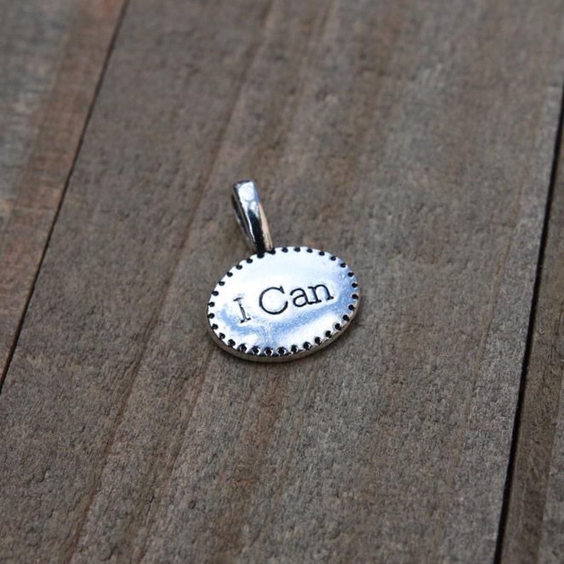 I can pendant motivation pendant motivation charm I Can carved oval pendant I can charm B42170 1 PIECE I Can Oval Pendant