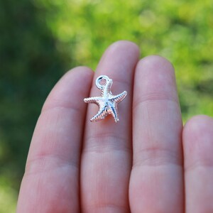 10 Pieces Starfish Charm Silver plated, Sea Star Charm, Beach Charms, Sea life Charms, Ocean Charms, B74916S