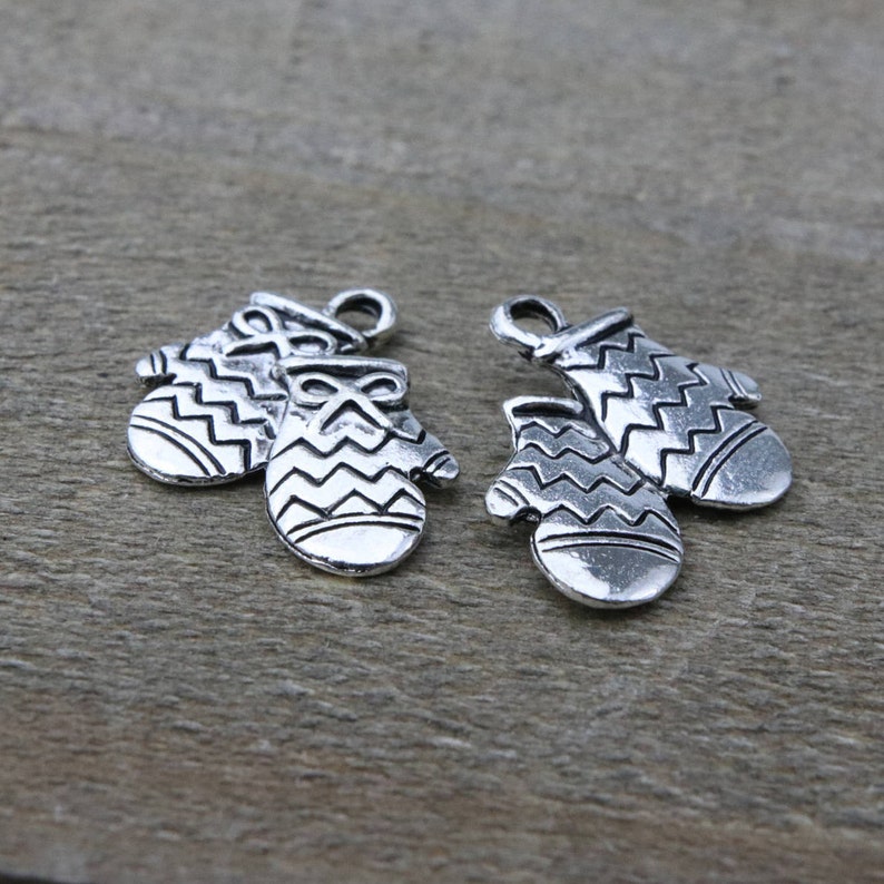 BULK 50 PIECES Mittens Charm Antique Silver Tone Mittens Etsy
