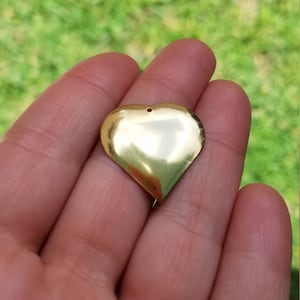 5 PIECES Heart Brass Stamping Blank, Heart Shaped Metal Blank, Brass Blank heart 22mm, stamping blank, brass blank, heart blank B18578H