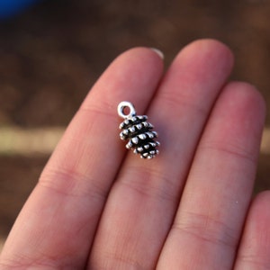 1 PIECE Tiny Pine Cone Charm Antique Silver Tone, Pine Cone Charm, Silver Tone Pine Cone, Fall Charms, Forest Charms B35454H