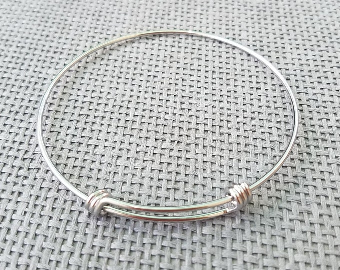BULK 10 PIECES Stainless Steel Expandable Bangle Bracelet, Stainless