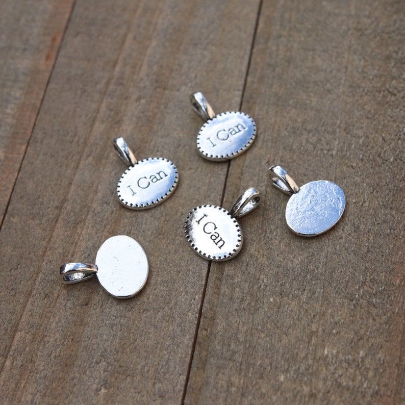 I can pendant motivation pendant motivation charm I Can carved oval pendant I can charm B42170 1 PIECE I Can Oval Pendant