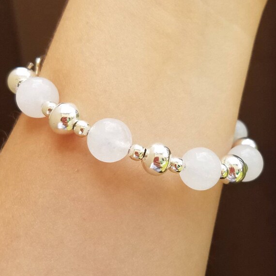 Natural Marble Bracelet Expandable Marble Beaded Bracelet Etsy